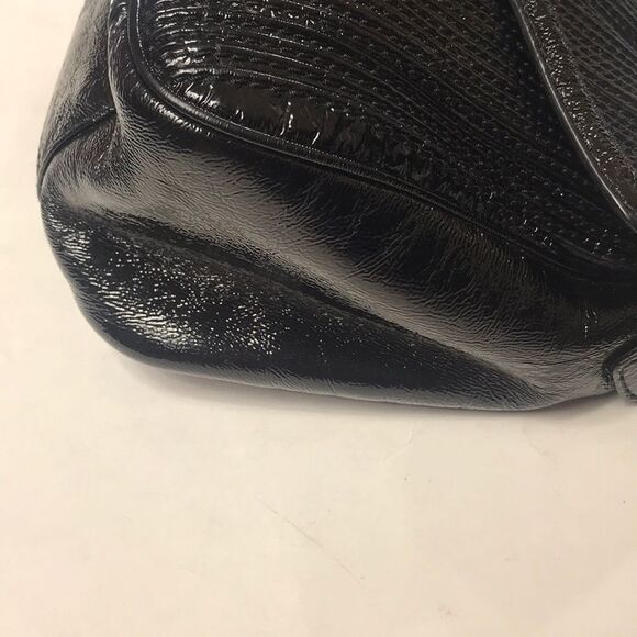 VINTAGE ELLIOTT LUCCA SHELL LEATHER 🐚 💯 SHOULDER BLACK WOMAN BAG - Picture 13 of 16